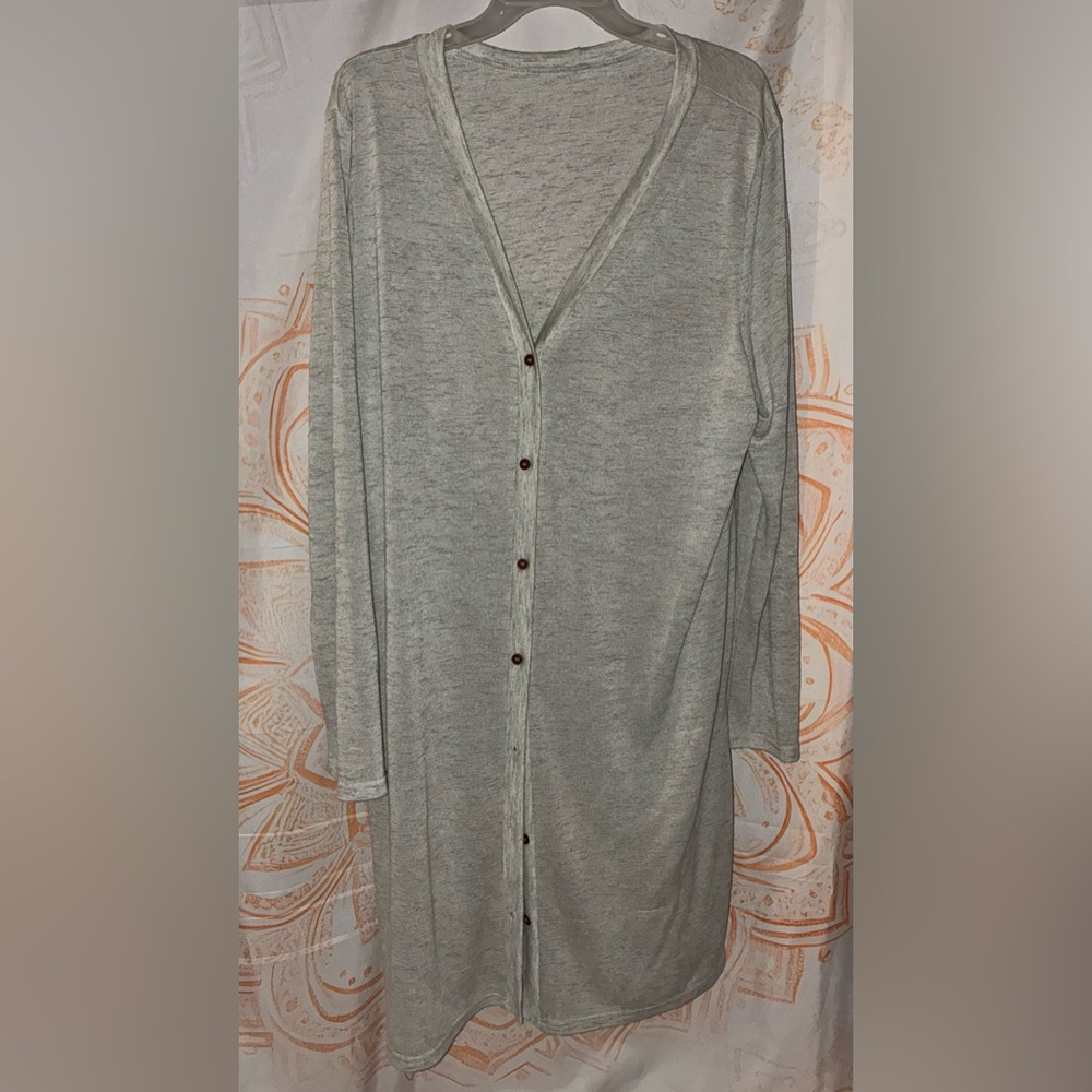 Bundle Alert: A Leopard Print Open Front Cardigan w/ a Mint Green Cardigan - Picture 10 of 14